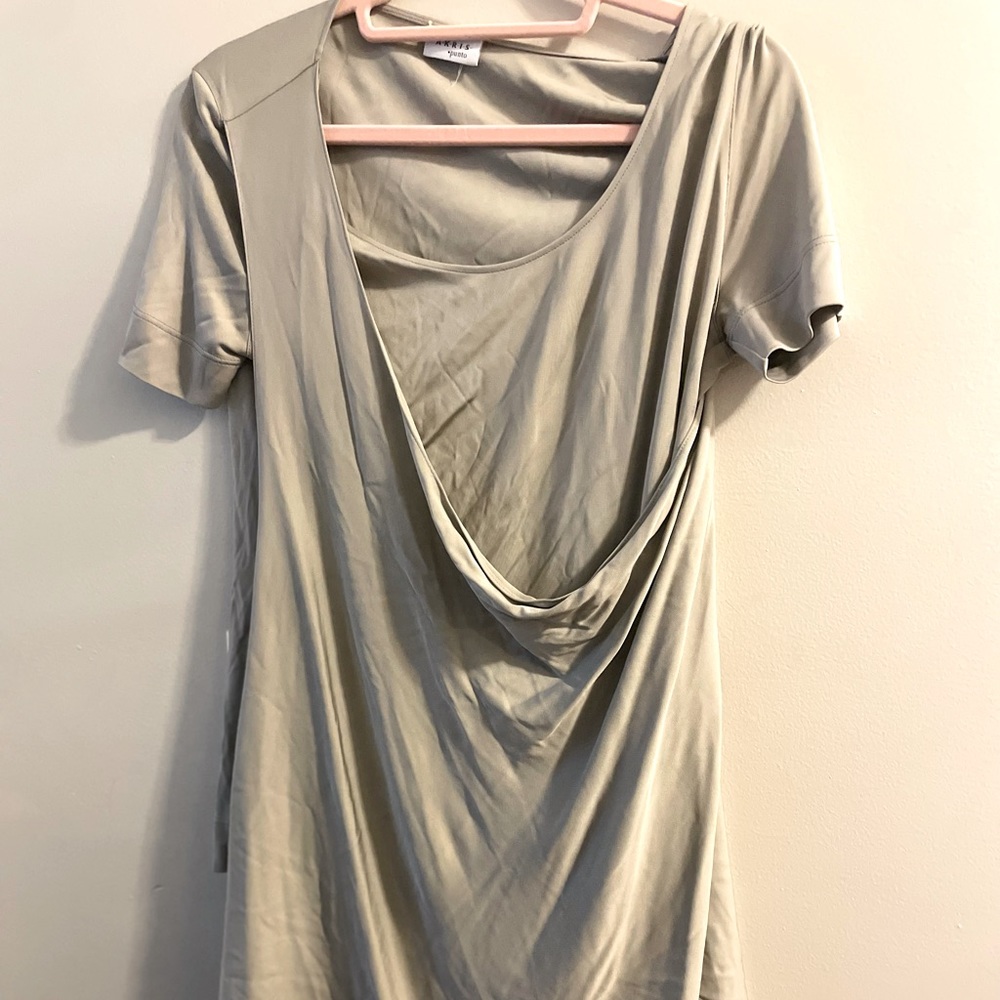 AKRIS Cowl Neck Short Sleeve Top